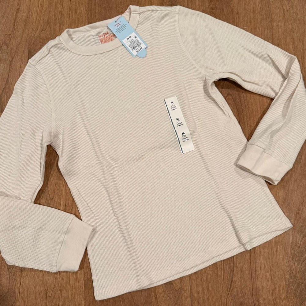 Kids long sleeve waffle knit top